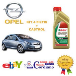 KIT TAGLIANDO + OLIO CASTROL EDGE 5W30 OPEL CORSA D 1.3 CDTI MULTIJET 75 90 CV