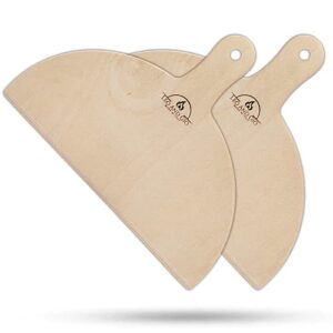 Leo and Gio Set Palette Pizza 30 Cm in Legno di Betulla Pala Pizza Corta Doppia Forno Fornetto Elettrico Professionale Casa Pietra Refrattaria Compatibile con Forno per Pizza G3 Ferrari Ariete Spice