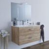 Mobile Bagno 60-80-100-120 cm sospeso lavabo ceramica ROVERE CHIARO Linda