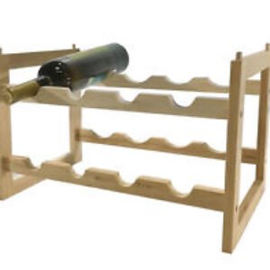 Portabottiglie Di Vino Cantinetta In Legno Struttura Componibile 2 Ripiani