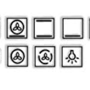 Set di 23 adesivi per fornelli, simboli neri su sfondo trasparente (R59/3), 5 x 5 mm