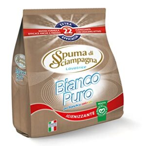 Spuma di Sciampagna Detersivo Lavatrice Polvere Bianco Puro 22 Lavaggi - 990 g