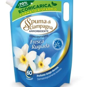 Spuma di Sciampagna Ecoricarica Ammorbidente Liquido Concentrato Fresco Puro, 60 Lavaggi, 1200 ml